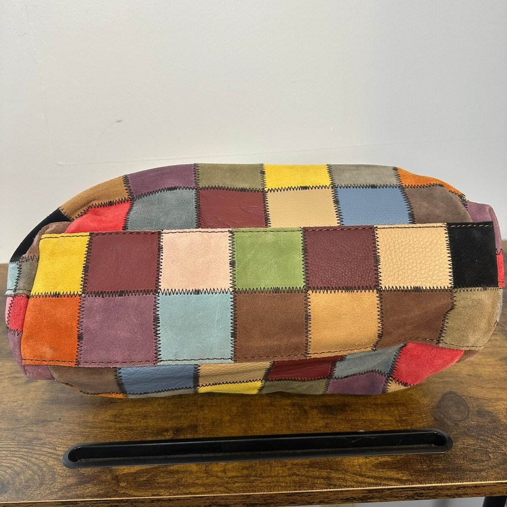 Lucky Brand Medium Slouch Patchwork Leather Suede… - image 7